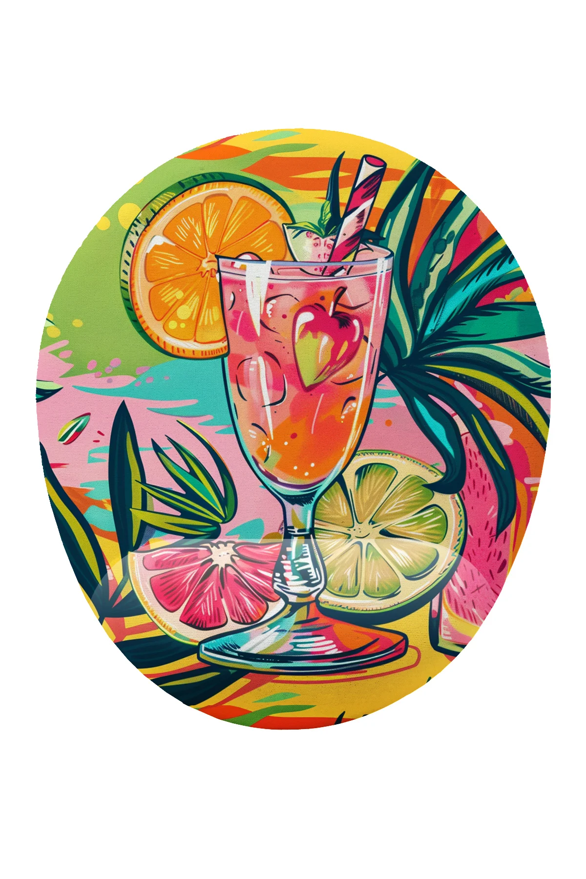 Meyve Kokteyli Desenli Bilek DestekliKaymaz Buruşmaz Kırılmaz Mou