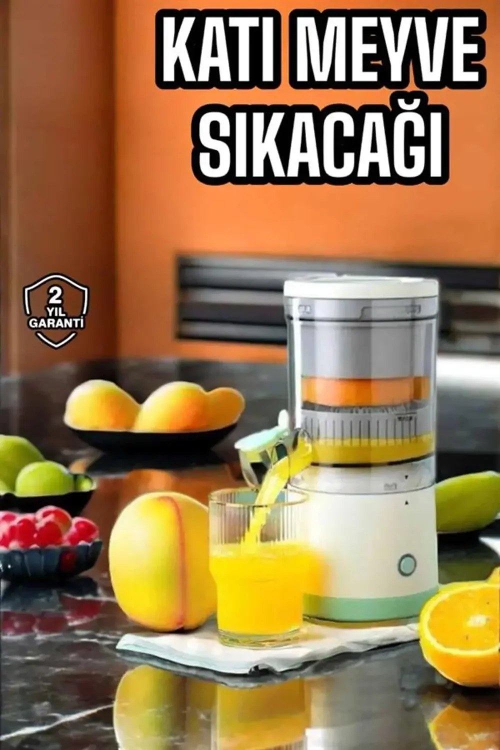 Meyve Sıkacağı USB Şarjlı Taşınabilir Çift Bıçaklı Güvenlik Kilid