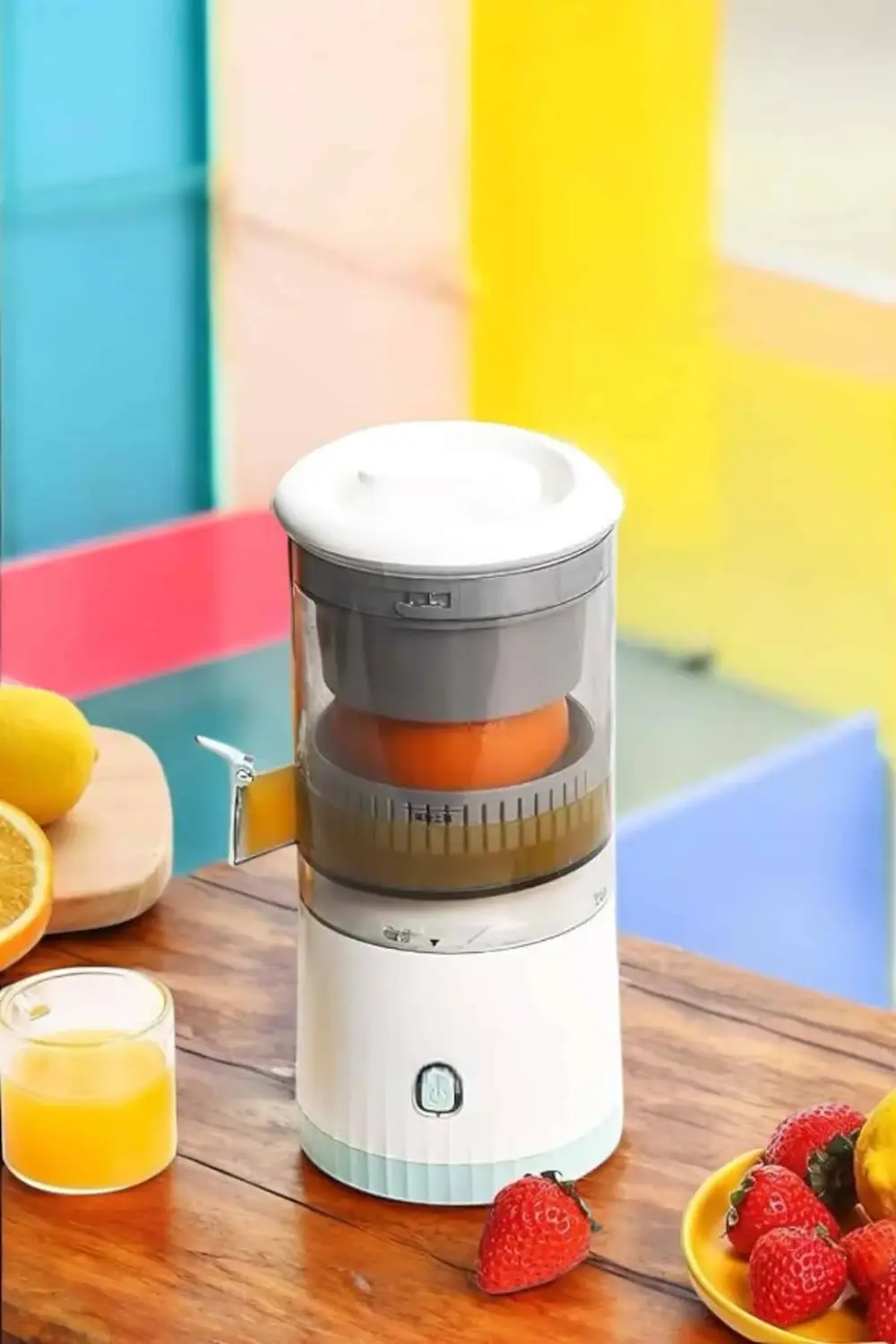 Meyve Sıkacağı USB Şarjlı Taşınabilir Çift Bıçaklı Güvenlik Kilid