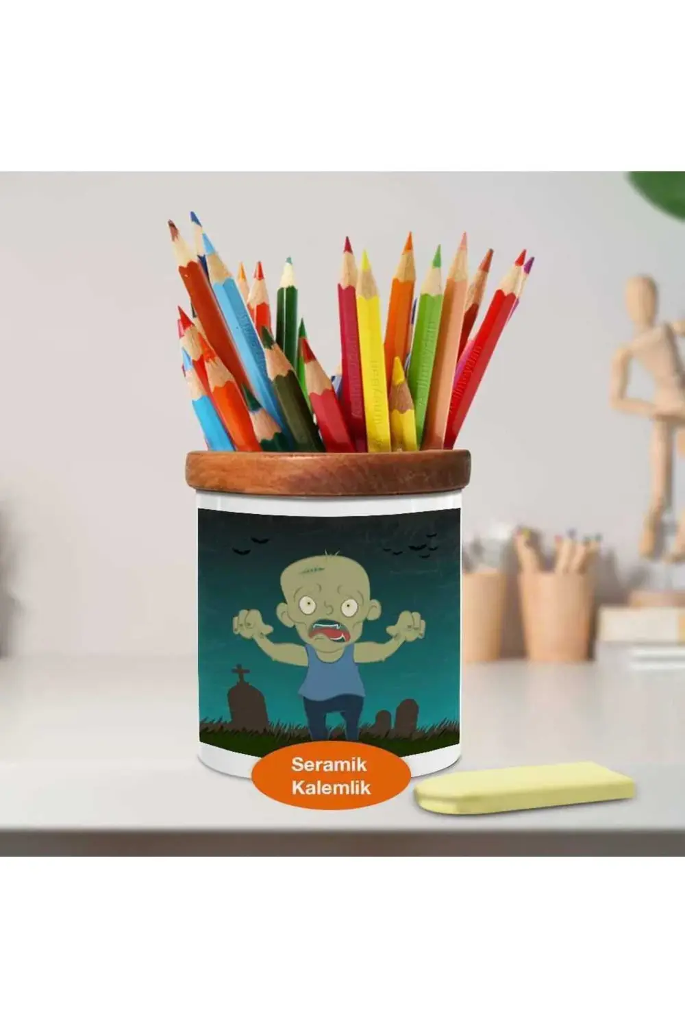 Mezarlıkta Zombie Seramik Kalemlik -23-2147496336