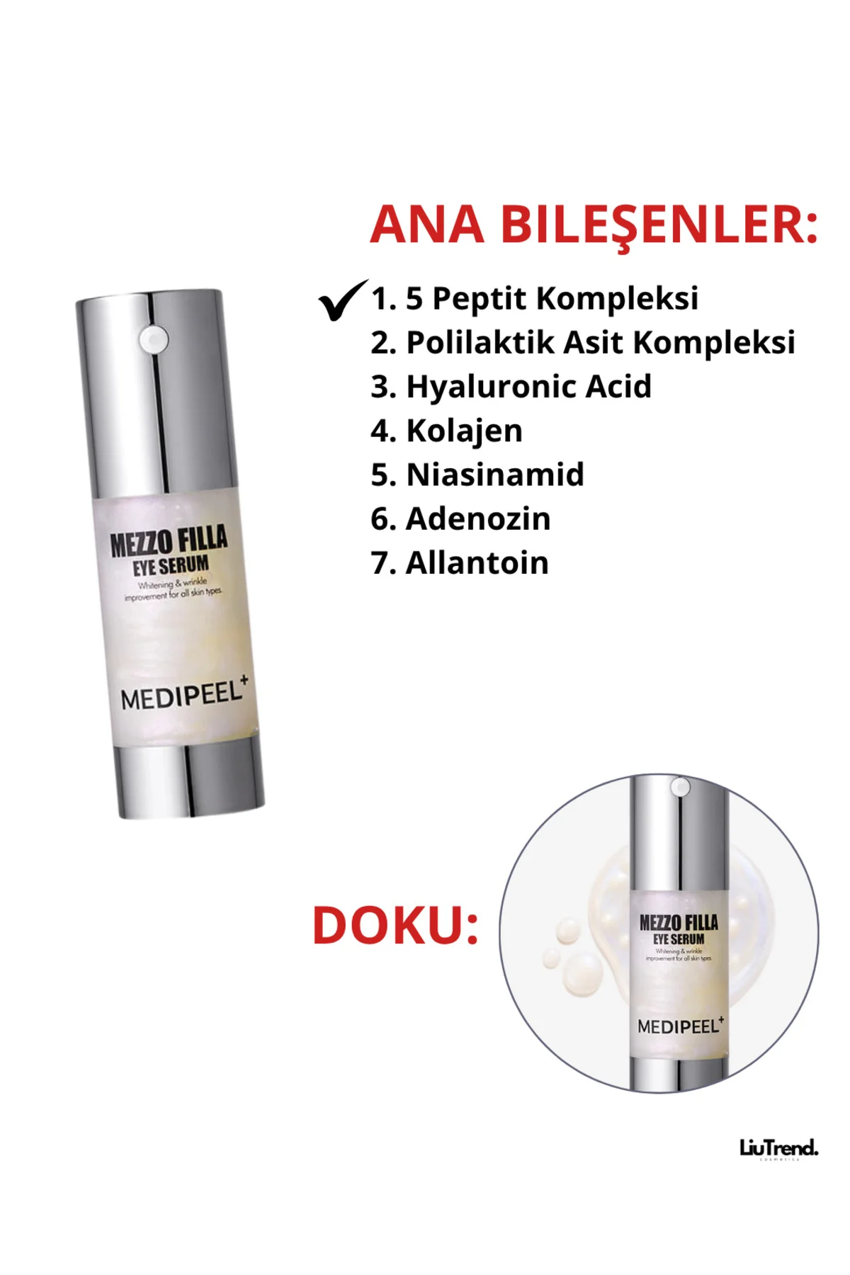 Mezzo Filla Eye Serum 30 ml Peptit Kompleksi İçeren Göz Serumu M0