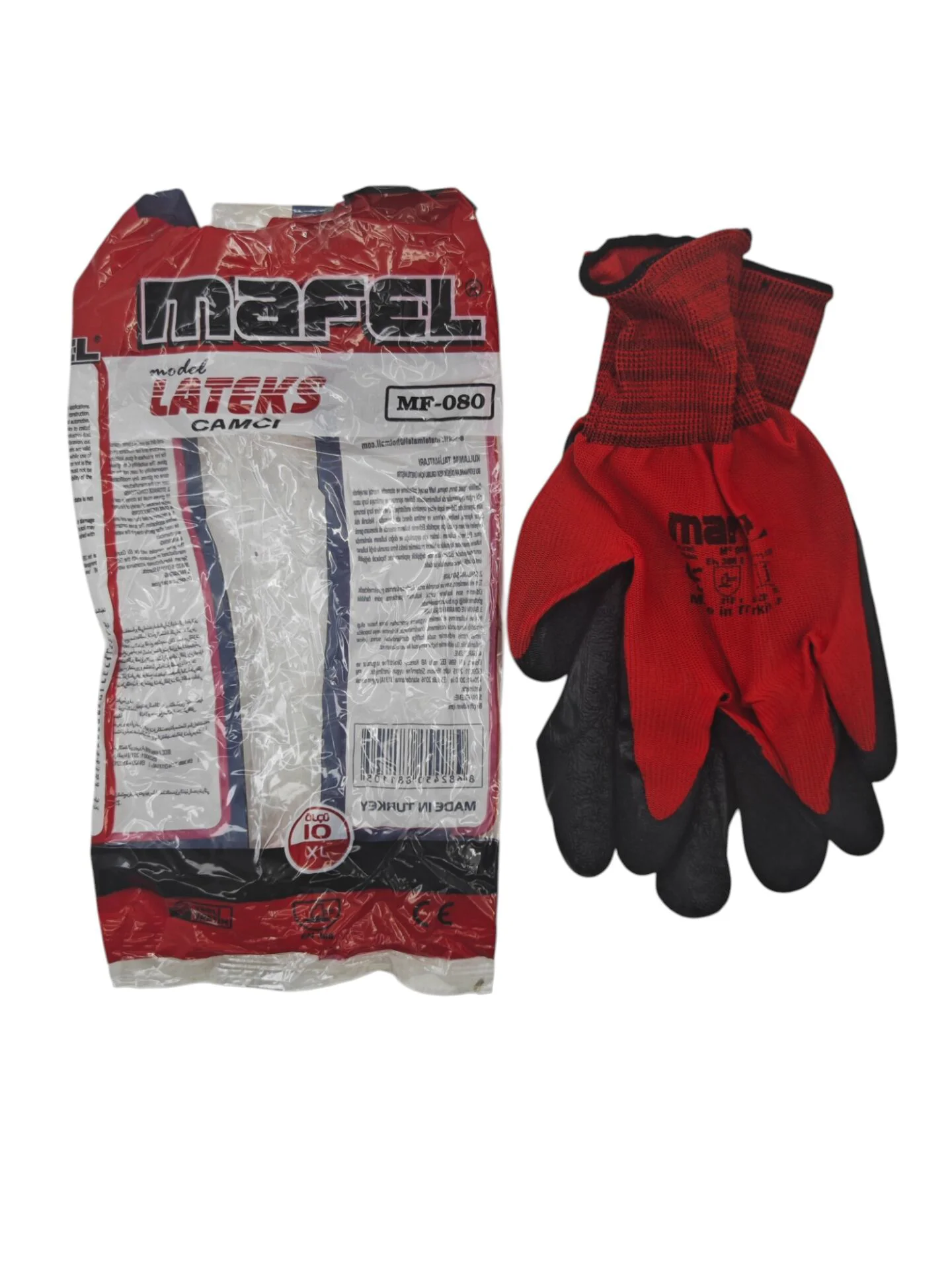 MF 080 Mafel Latex Camcı Eldiven 1/2 10'' - Kırmızı/Siyah MF 080 Mafel Latex Camcı Eldiven 1/2 10'' - Kırmızı/Siyah