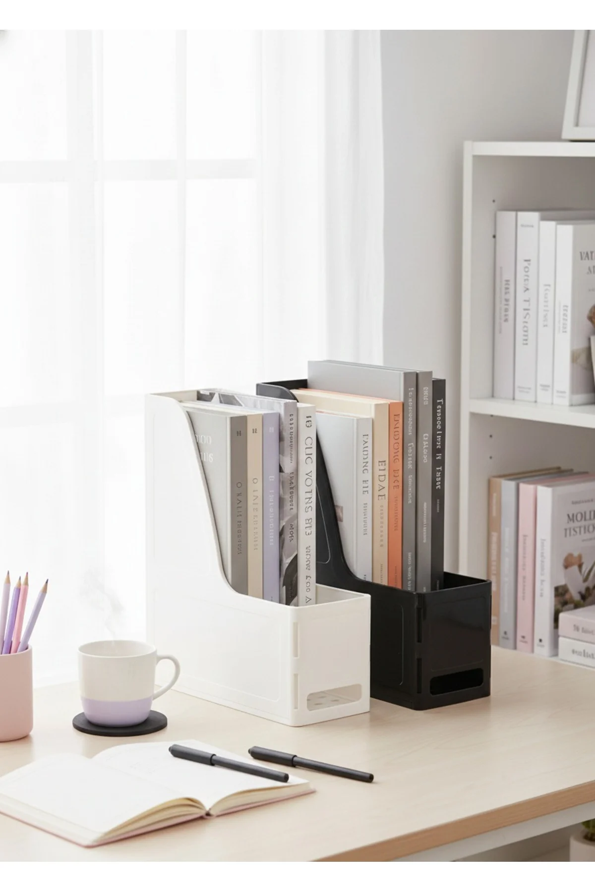 MG 101 2'Lİ SET A4 DEMONTE PLASTİK DİKEY MAGAZİNLİK KLASÖR ARŞİV 