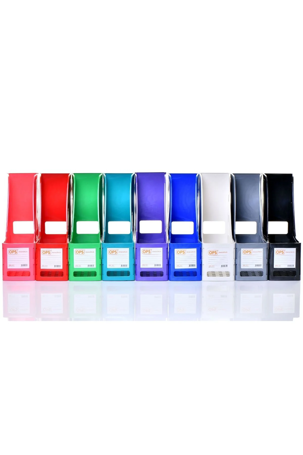 MG 101 9 FARKLI RENK A4 DEMONTE PLASTİK DİKEY MAGAZİNLİK KLASÖR A