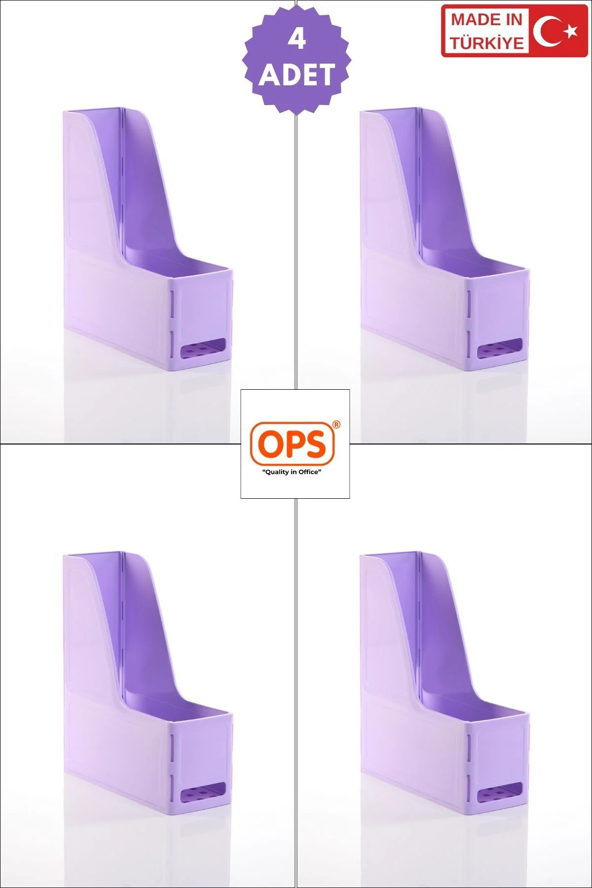 MG 101 MAGAZİNLİK 4'LÜ SET A4 DEMONTE PLASTİK DİKEY KLASÖR ARŞİV 