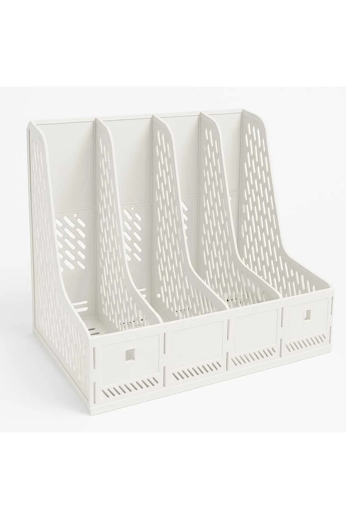 MG 114 Beyaz 4 Bölmeli Magazinlik Arşiv Kutusu Masaüstü Organizer