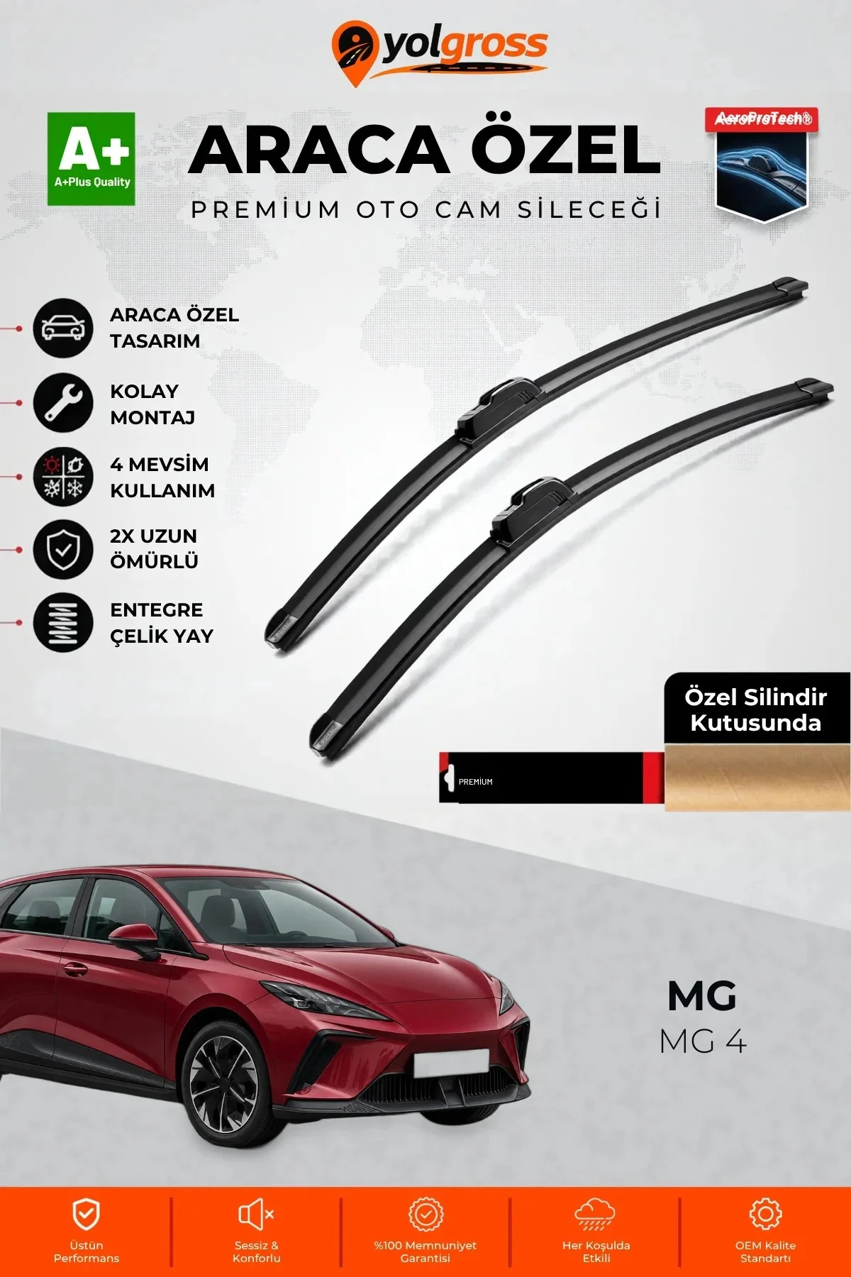 MG MG 4 Ön Cam Silecek Seti 2022 Üzeri Premium Araca Özel 60-40 Cm A+ Kalite