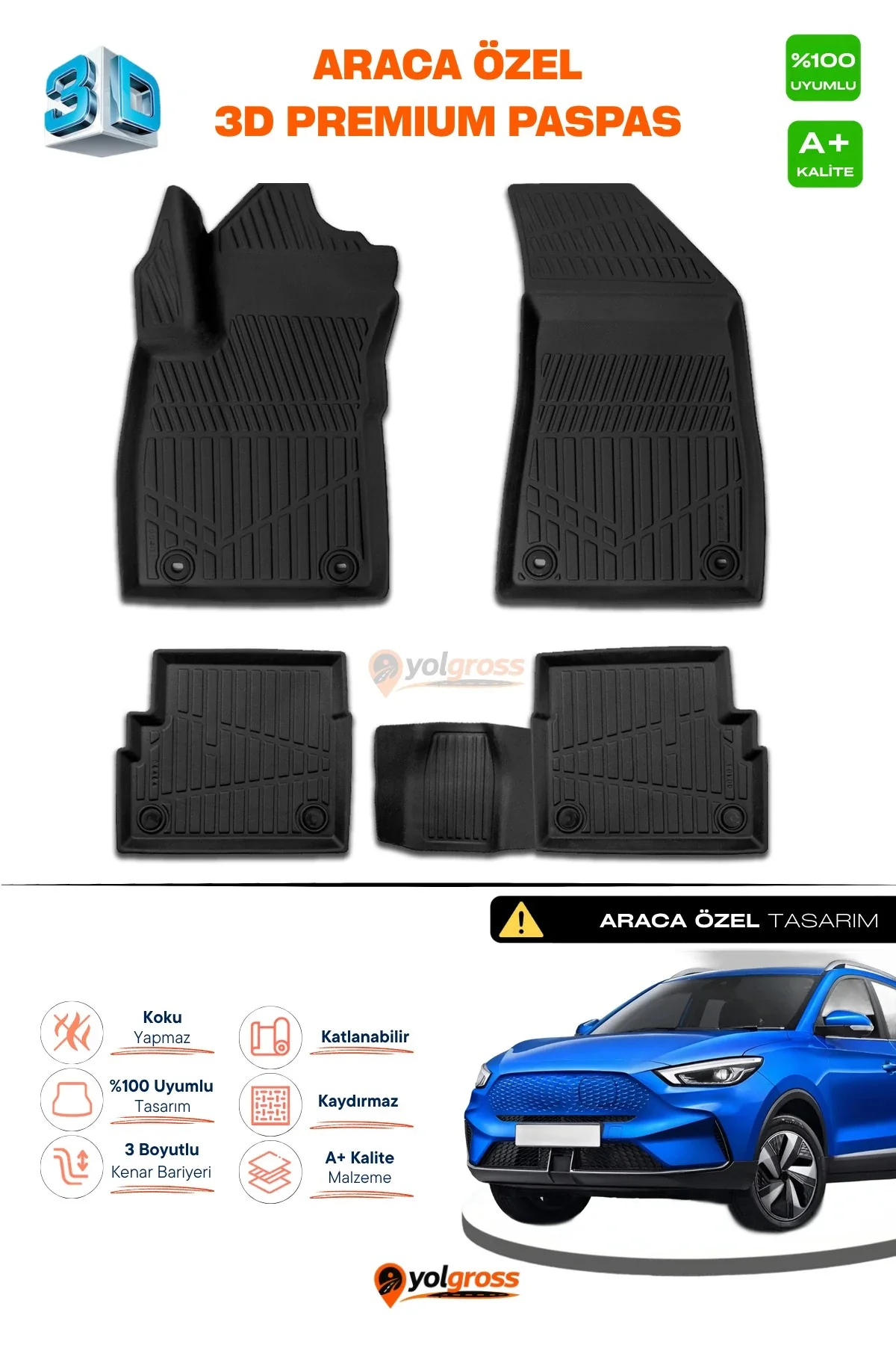 MG ZS Benzinli 3D Pro Havuzlu Paspas 2021-2024 A+ Kalite