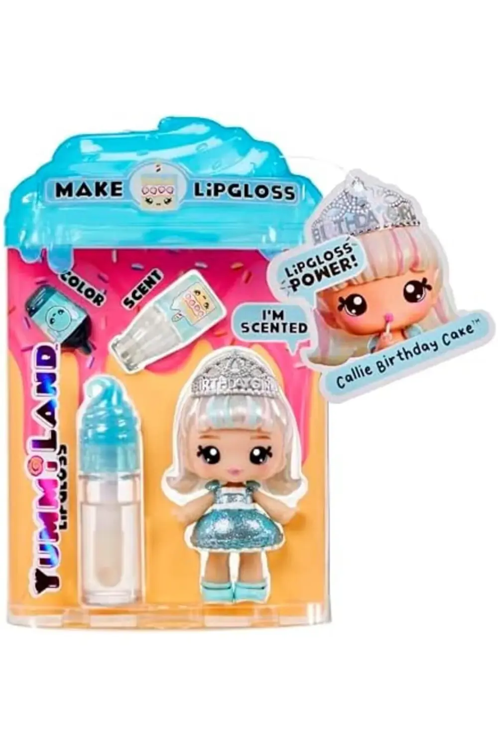 MGAE, Yummiland Callie Birthday Cake Bebeği ve Dudak Parlatıcısı,