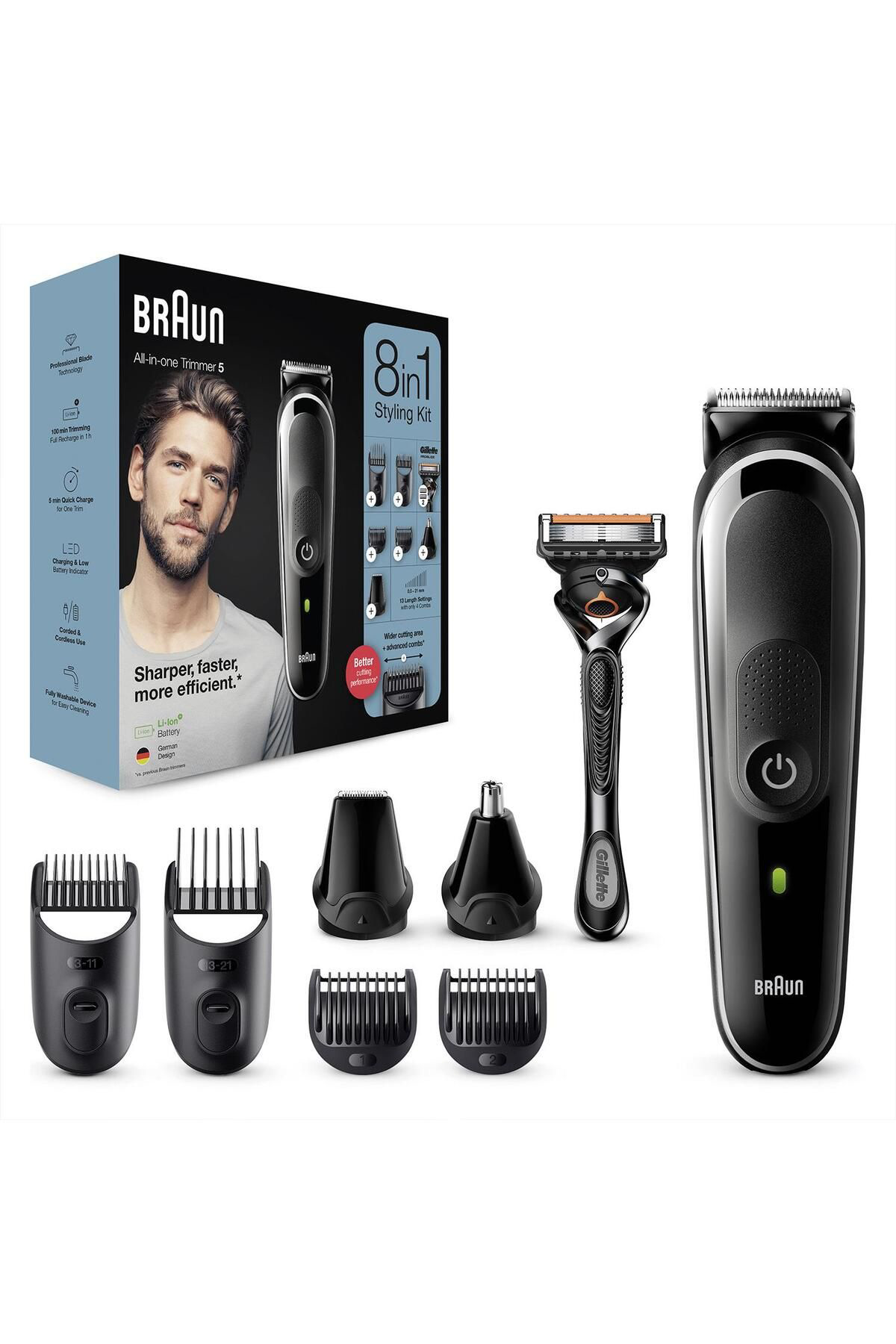 MGK 5360 Erkek Bakım Kiti 8'i 1 Arada Şekillendirici + Gillette H