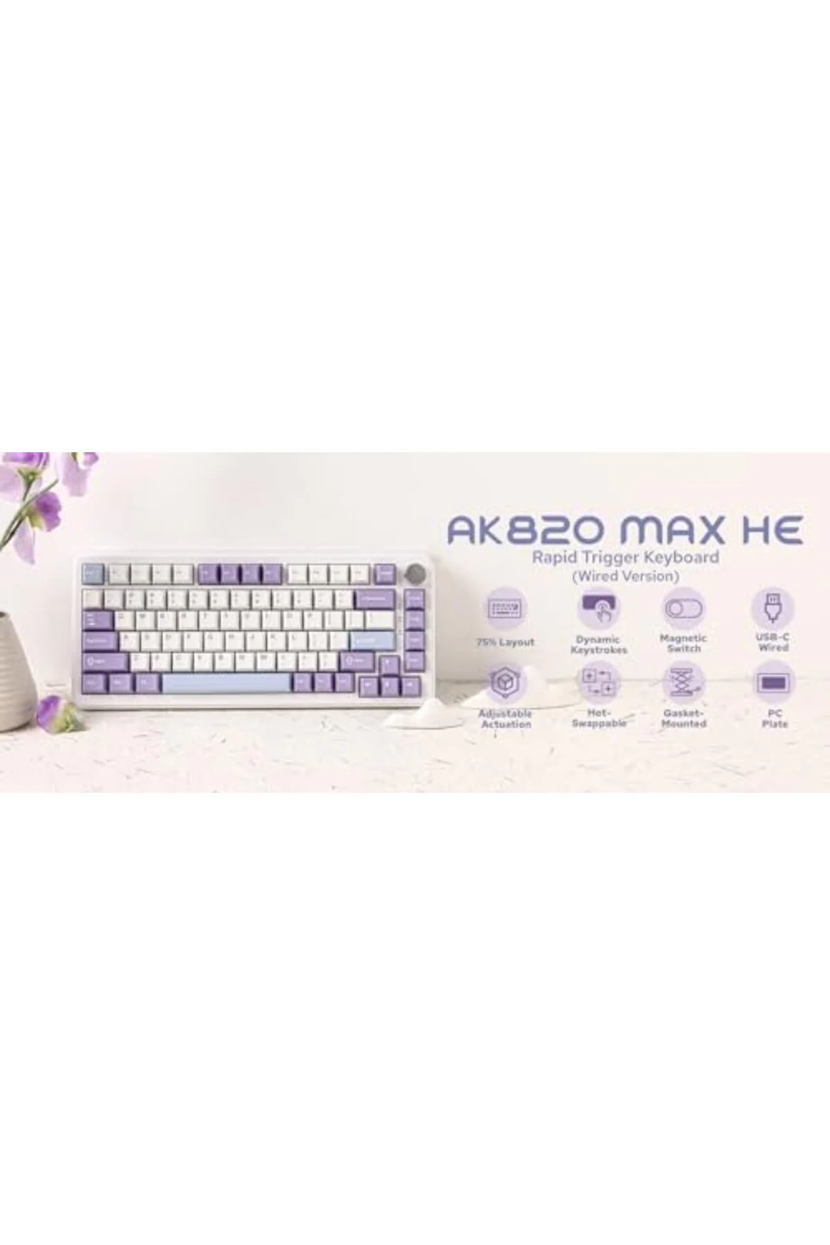mhtshop Ajazz AK820 Max HE Hall Effect Manyetik Switch Kablolu Oy