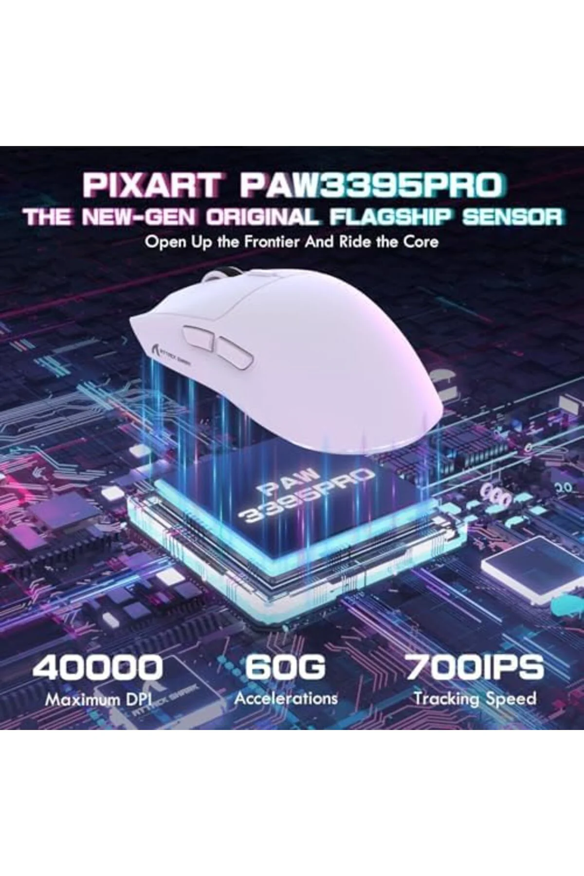 mhtshop ATTACK SHARK X1 Kablosuz Gaming Mouse – Dokunmatik RGB Şa