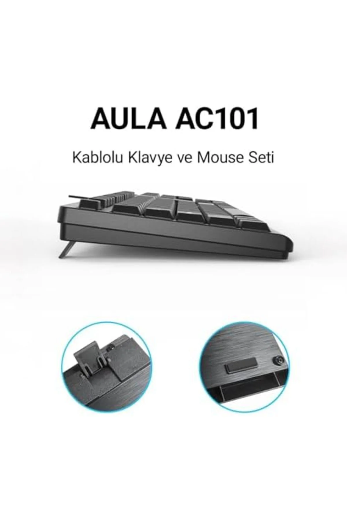 mhtshop Aula AC101 Kablolu Türkçe Q Klavye ve 1200 DPI Optik Mous