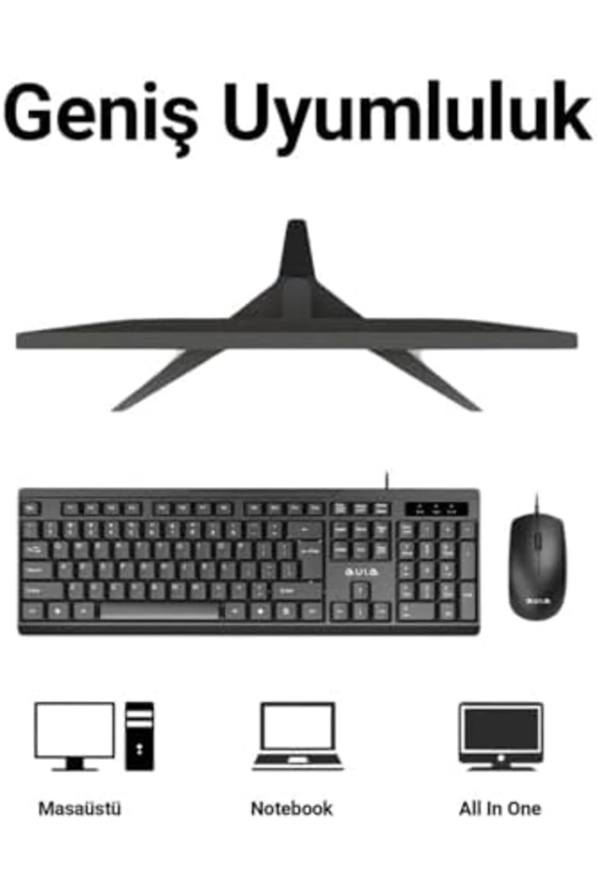mhtshop Aula AC101 Kablolu Türkçe Q Klavye ve 1200 DPI Optik Mous