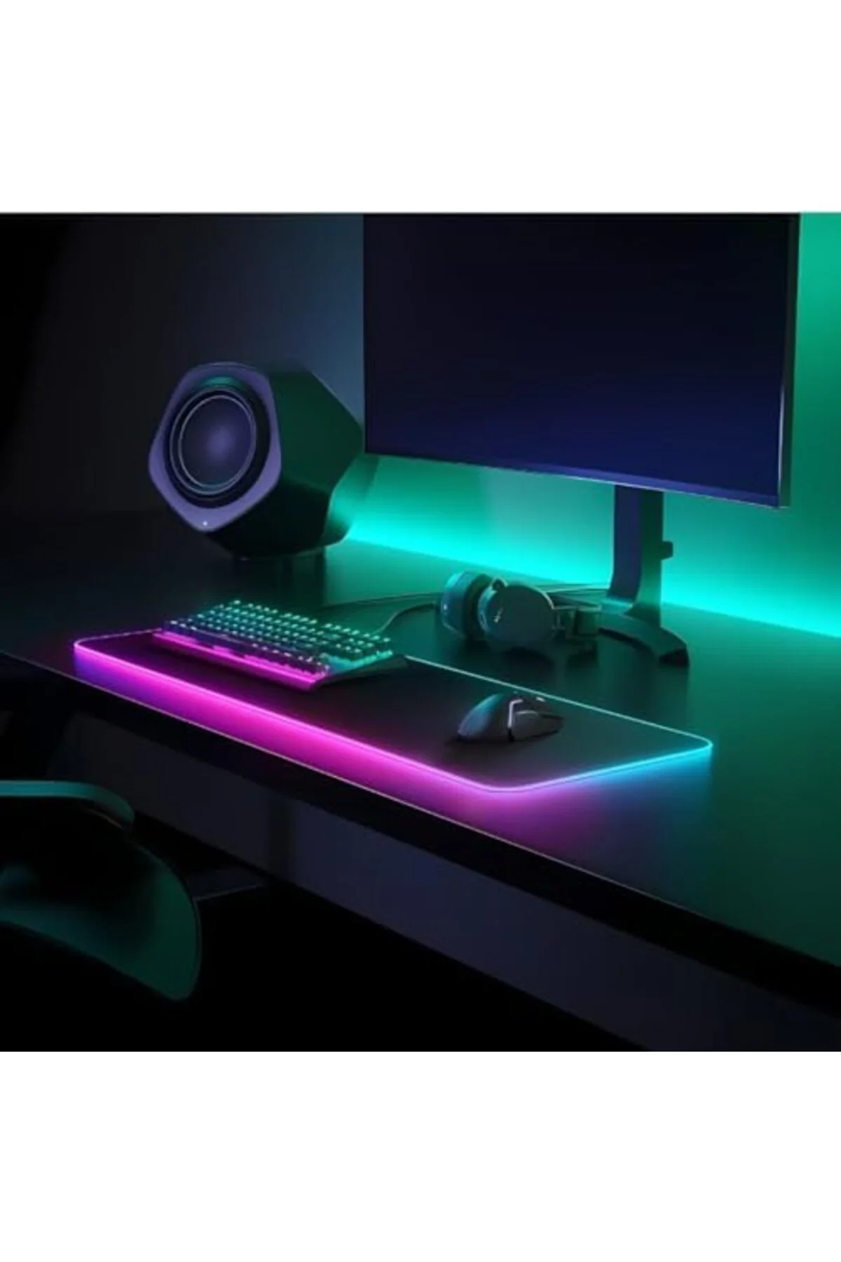 mhtshop Büyük Boy XXL 80x30cm Mavi Petek Dilim Ritim Desenli RGB 