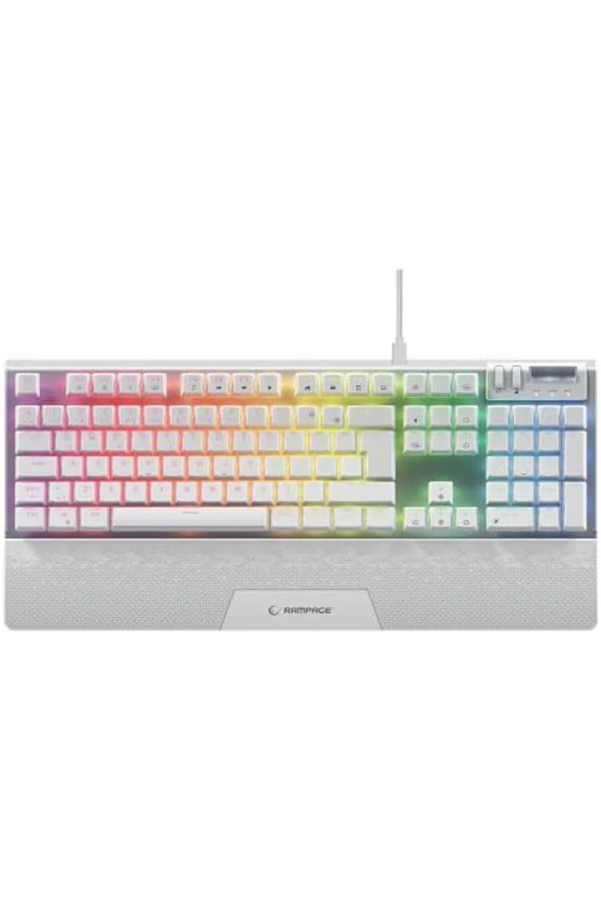 mhtshop Carbon Beyaz RGB Q Gaming Oyuncu Klavye Bilek Destekli Re