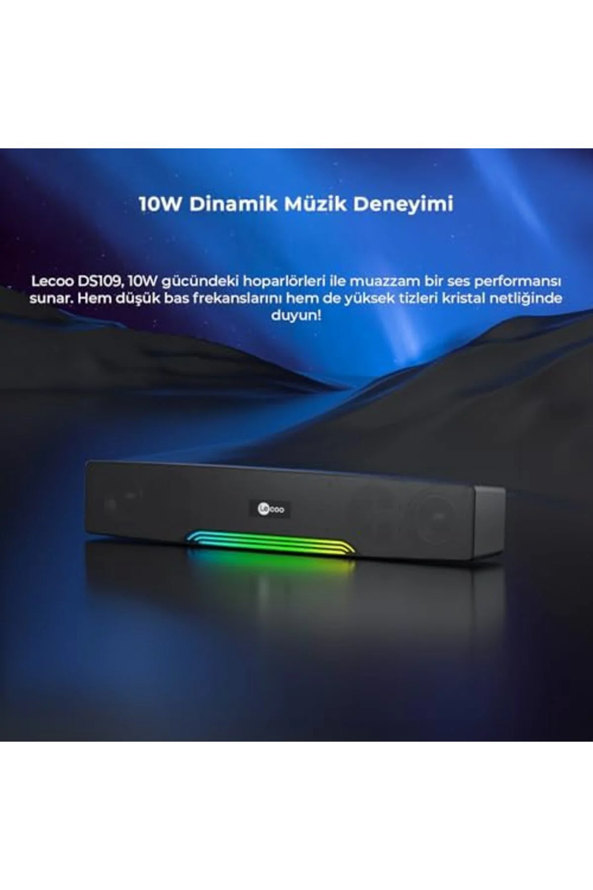 mhtshop DS109 10W Bluetooth Kablosuz RGB Aydınlatmalı Hoparlör - 