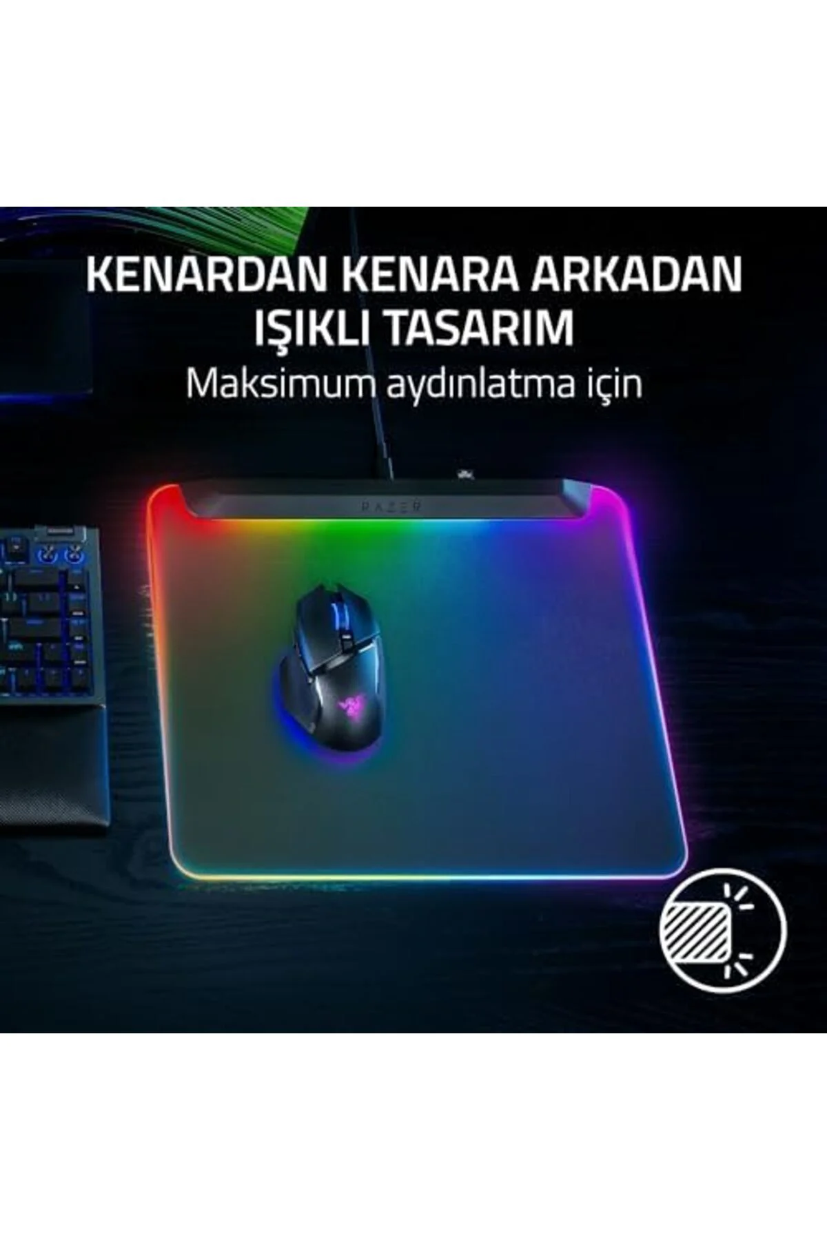 mhtshop Firefly V2 Pro - RGB arkadan aydınlatmalı oyun mouse matı