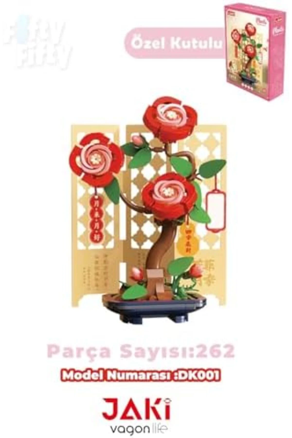 mhtshop JAKİ Plante Serisi Gül Modeli 262 Parça Oyucak Yapım Seti