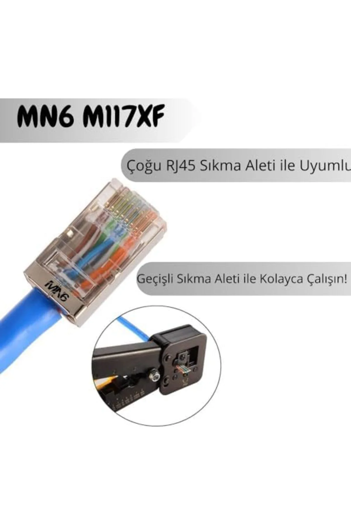 mhtshop MN6 M117XF Cat6 jack/35 Adet-Metal EZ/Yeni Nesil rj45 cat