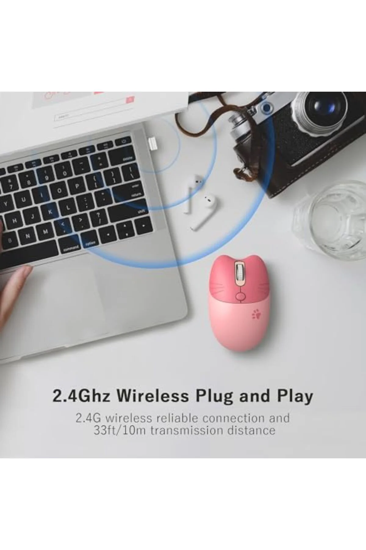 mhtshop Mofii Mouse Renkli Kedi Tasarım Kablosuz Sessiz Bilgisaya