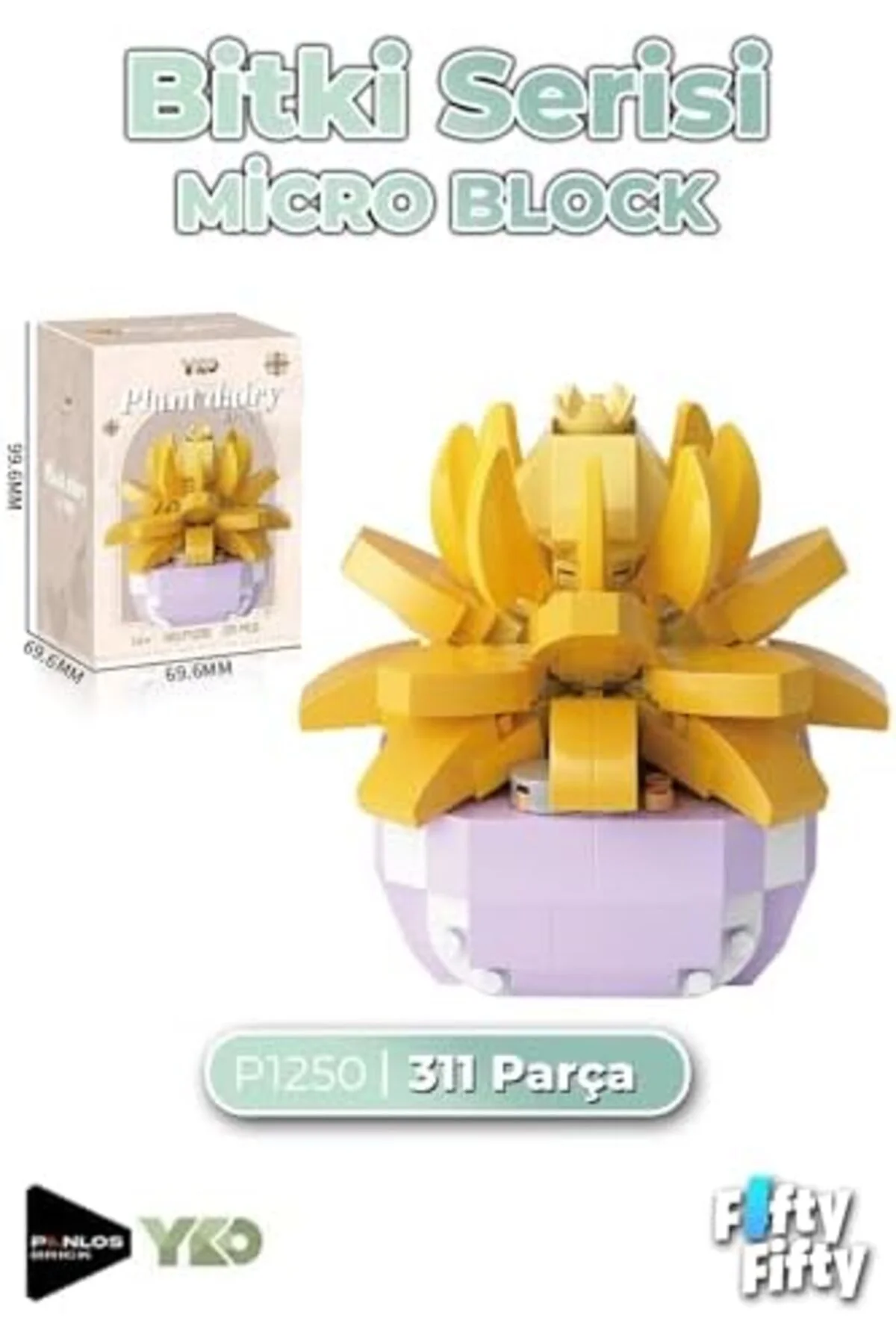 mhtshop Panlos Micro Block Bitki Serisi 1250 Çiçek Buketi 311 Par