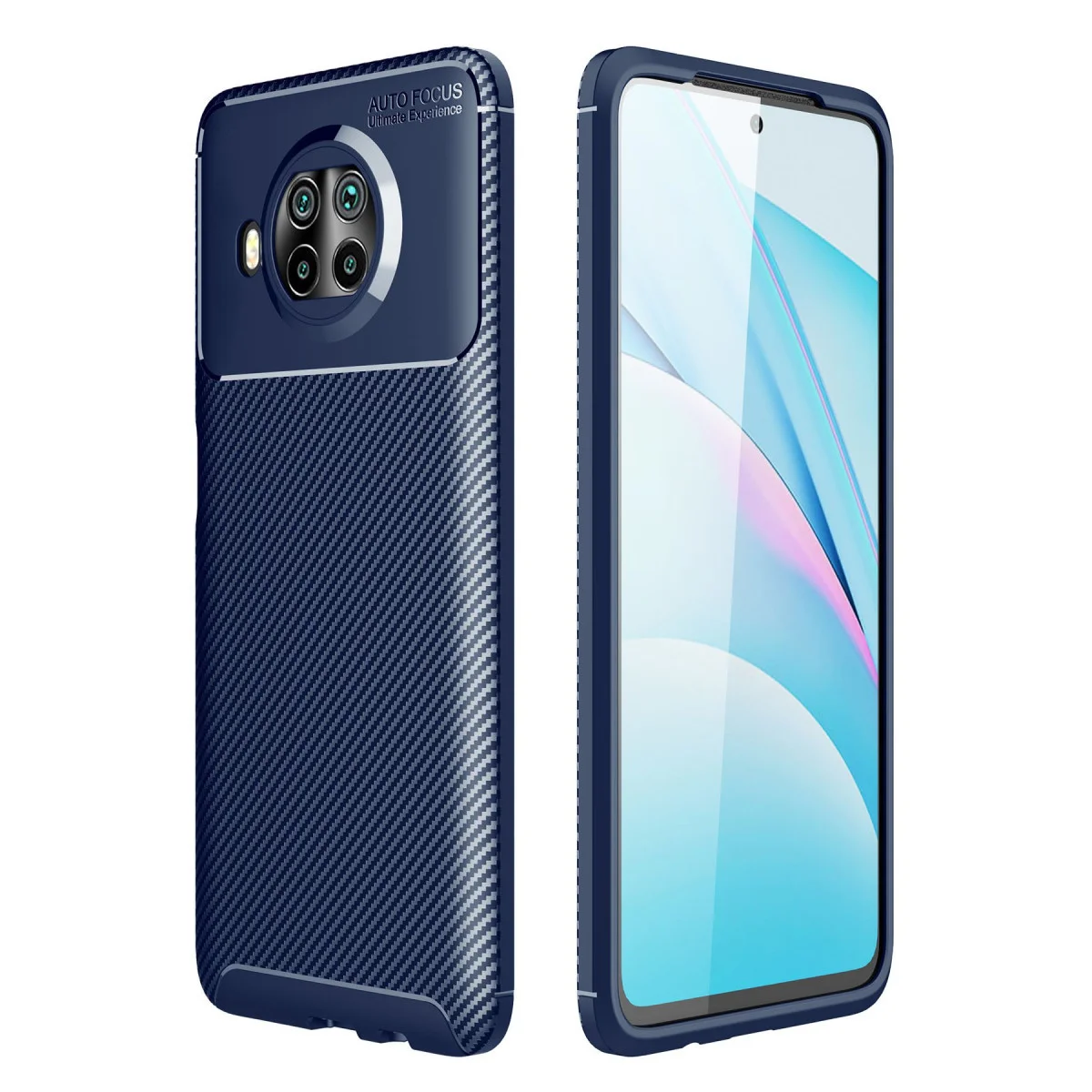 Mi 10T Lite Auto Focus Karbon Kılıf - Lacivert Premium Koruma ve Şıklık