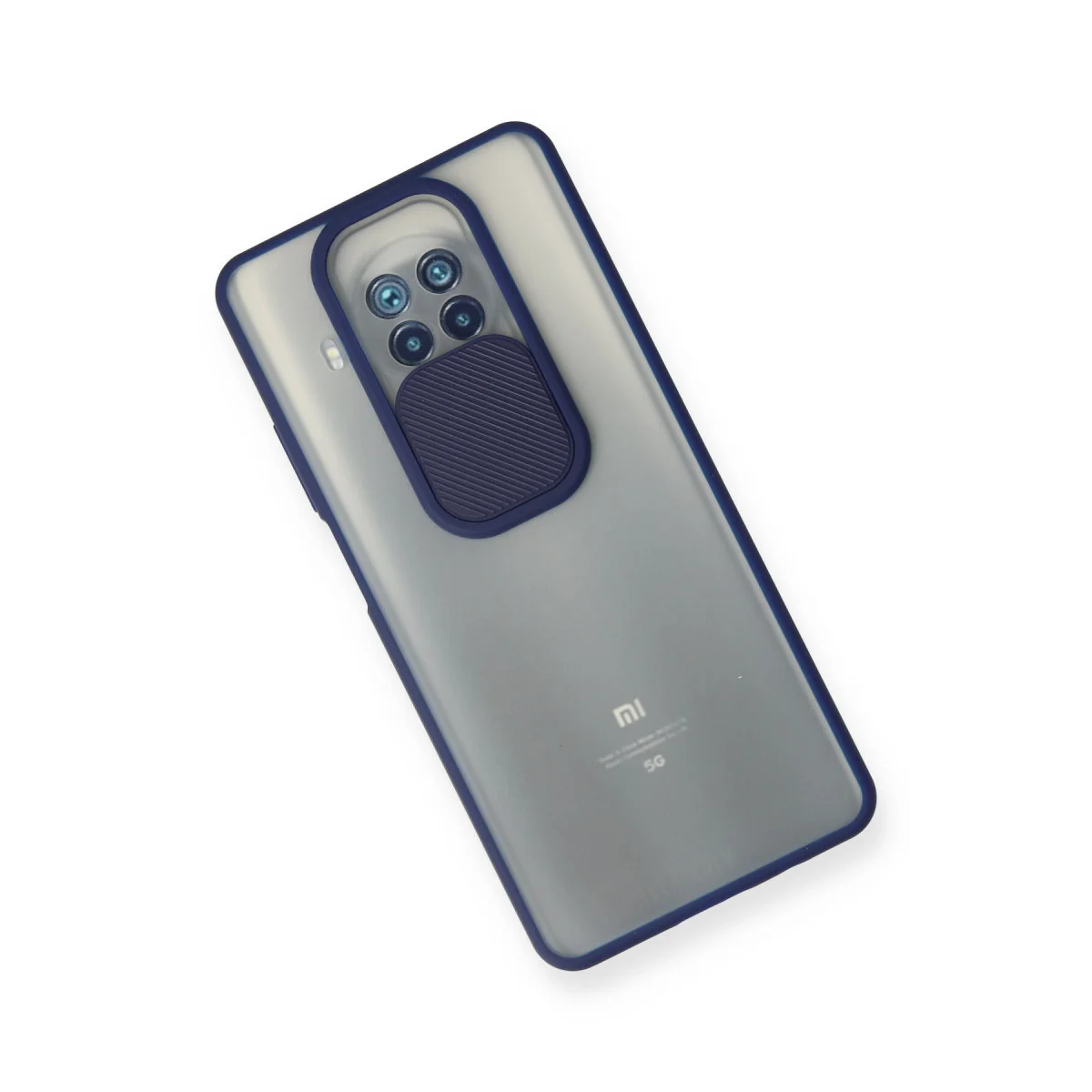 Mi 10T Lite Kamera Sürgülü Palm Buzlu Silikon Kılıf - Lacivert