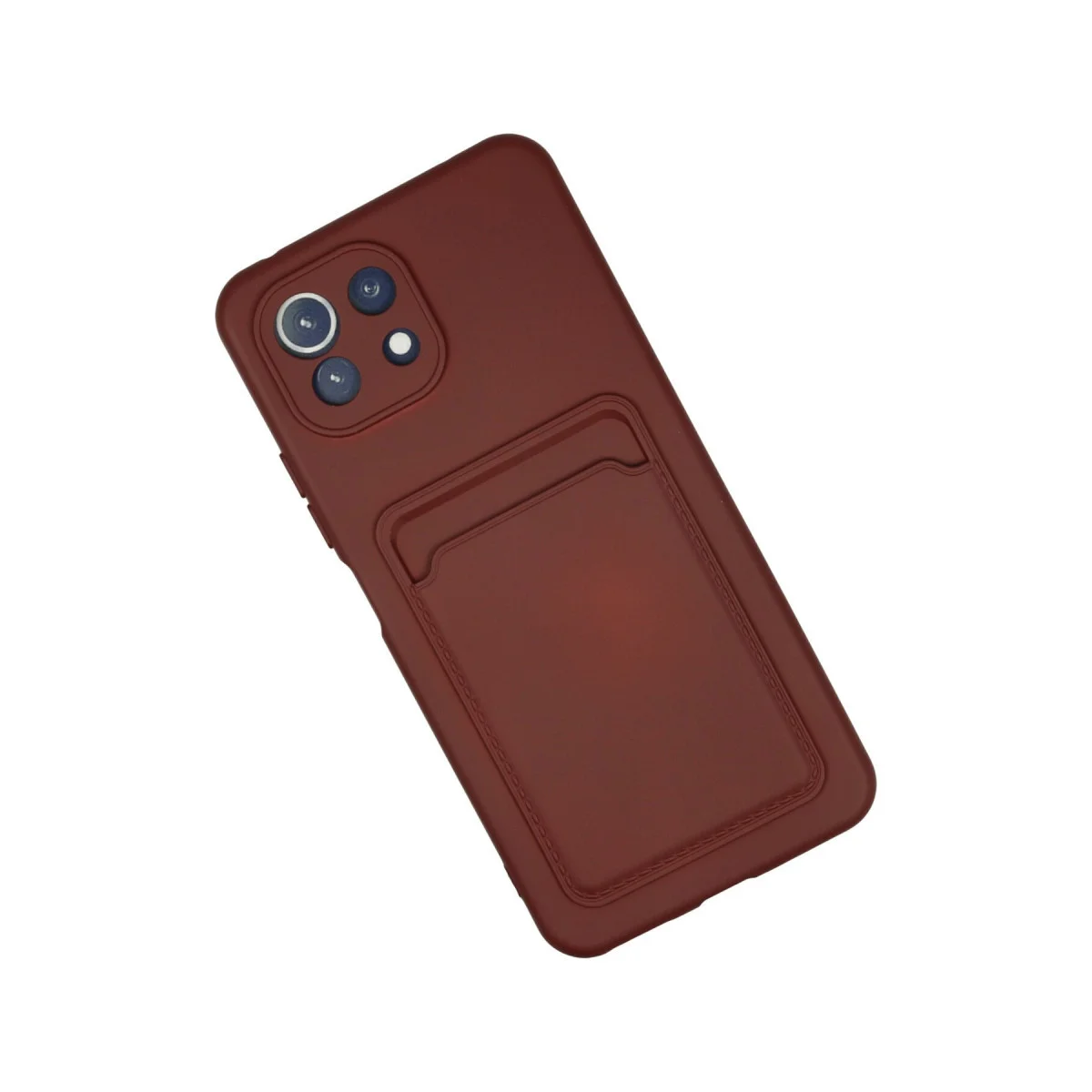 Mi 11 Kelvin Kartvizitli Silikon Kılıf - Bordo (Soft Touch)