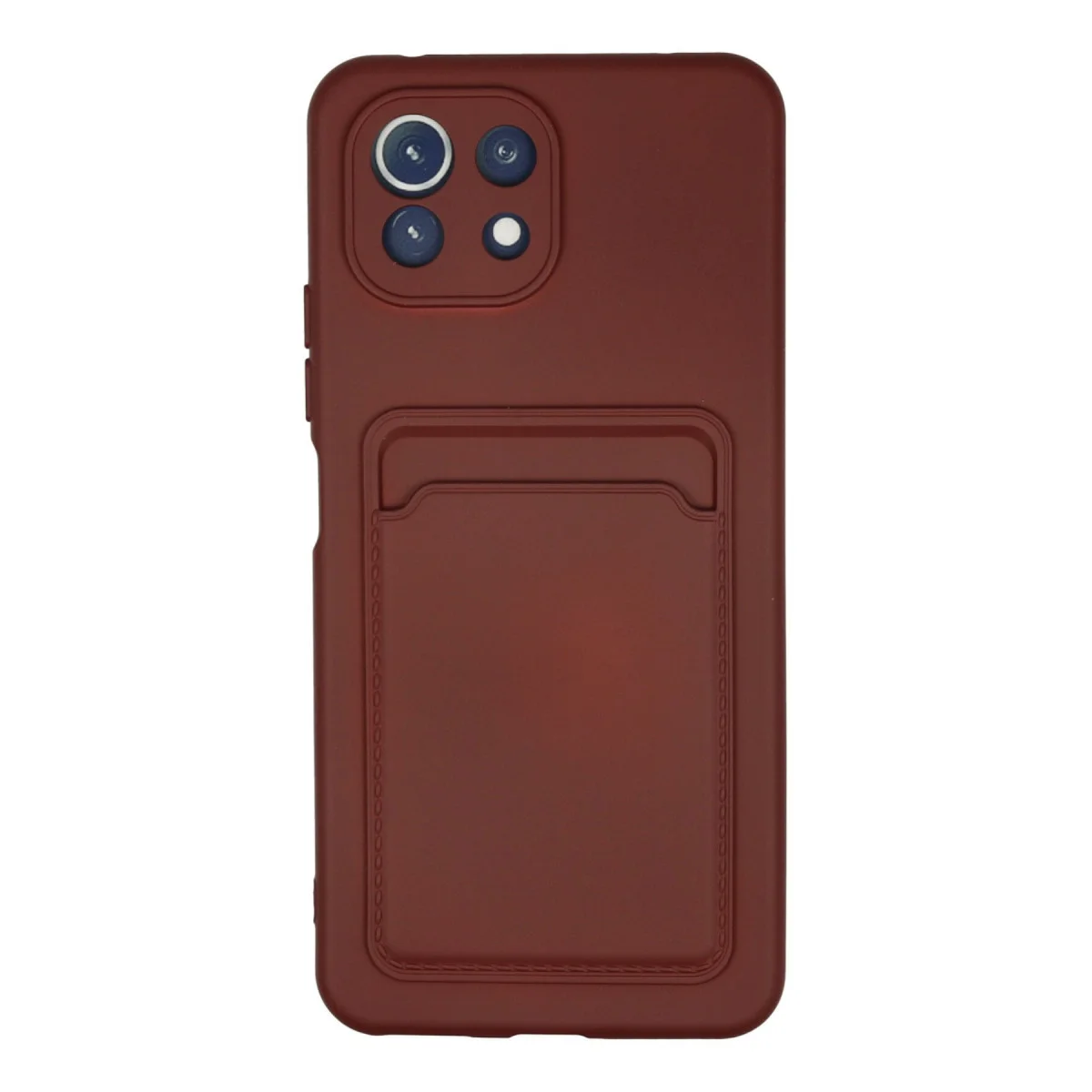 Mi 11 Kelvin Kartvizitli Silikon Kılıf - Bordo (Soft Touch)