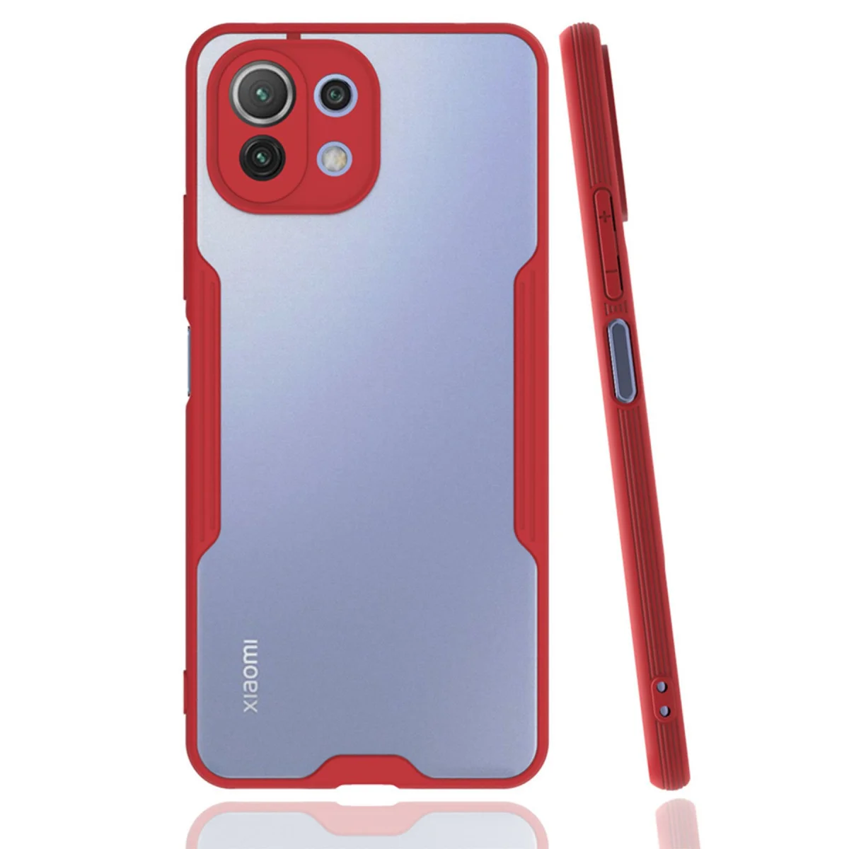 Mi 11 Lite Kılıf Kırmızı Platin Silikon – TPU Fiber Karışımı Koruma