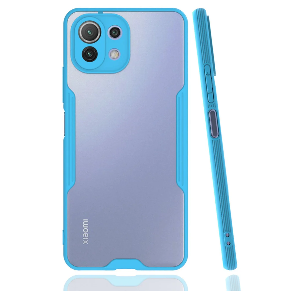 Mi 11 Lite Kılıf Platin Silikon - Mavi - TPU + Fiber Karışımı