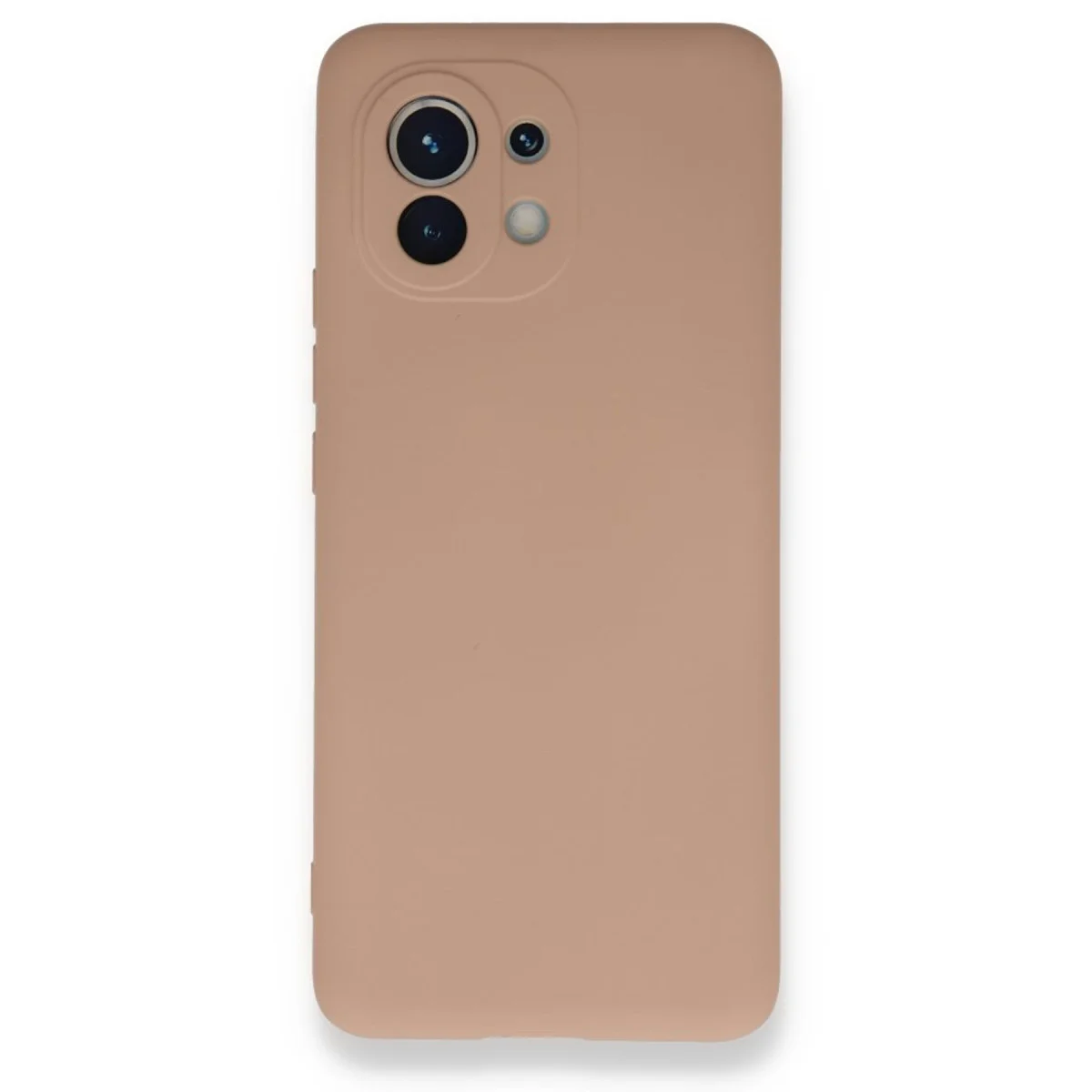 Mi 11 Nano İçi Kadife Silikon Kılıf - Pudra Rengi Yerli Üretim Kılıf
