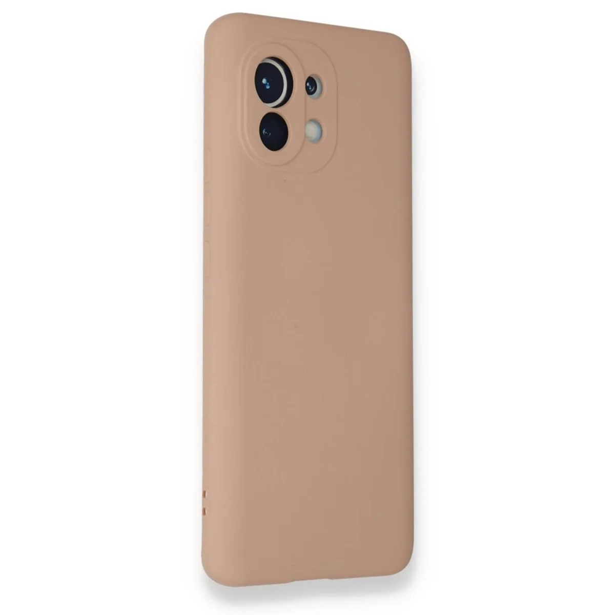 Mi 11 Nano İçi Kadife Silikon Kılıf - Pudra Rengi Yerli Üretim Kılıf