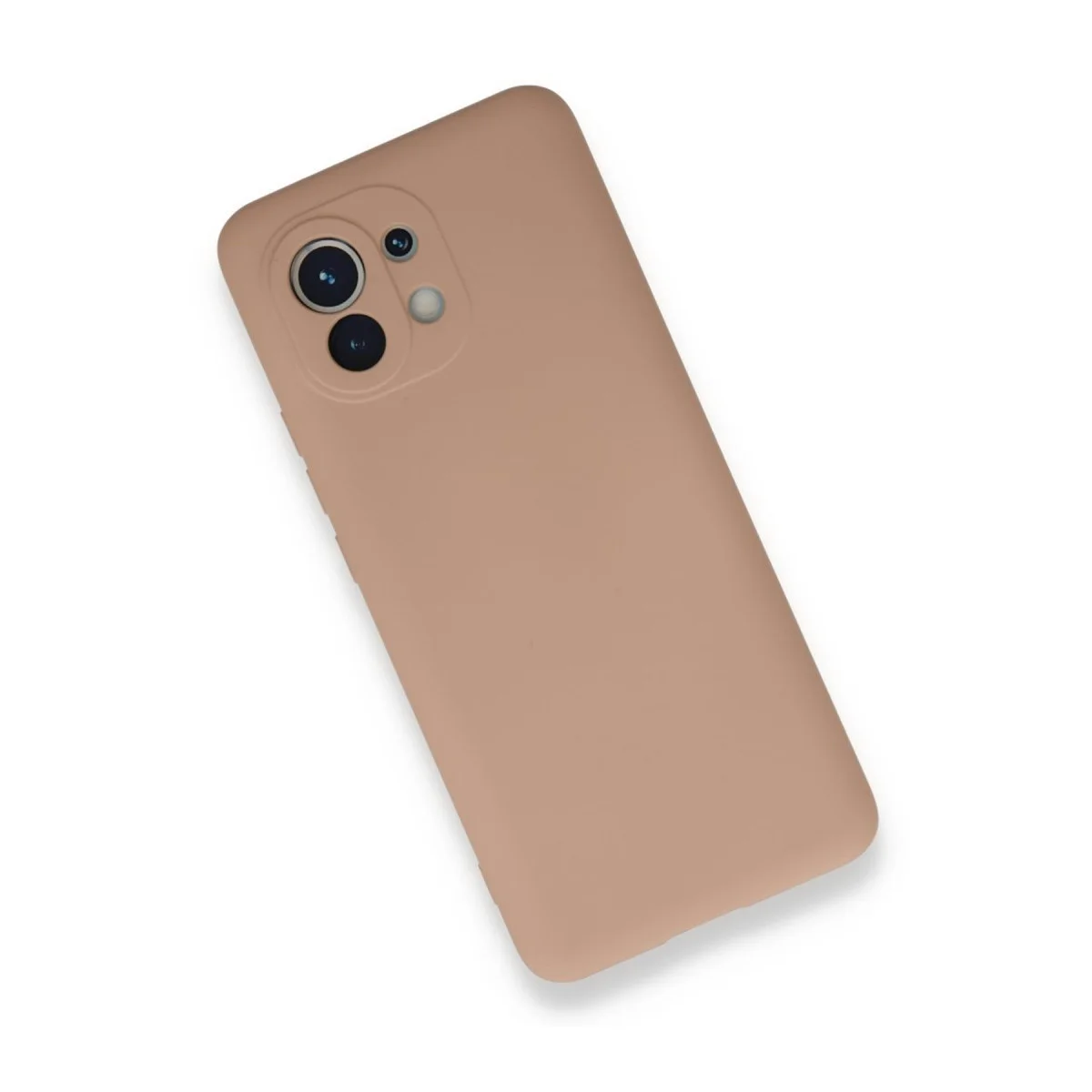 Mi 11 Nano İçi Kadife Silikon Kılıf - Pudra Rengi Yerli Üretim Kılıf
