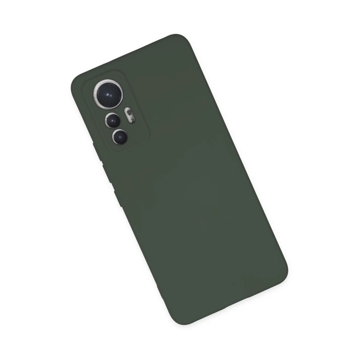Mi 12 Lite Nano İçi Kadife Silikon Kılıf - Koyu Yeşil (Mükemmel Koruma)