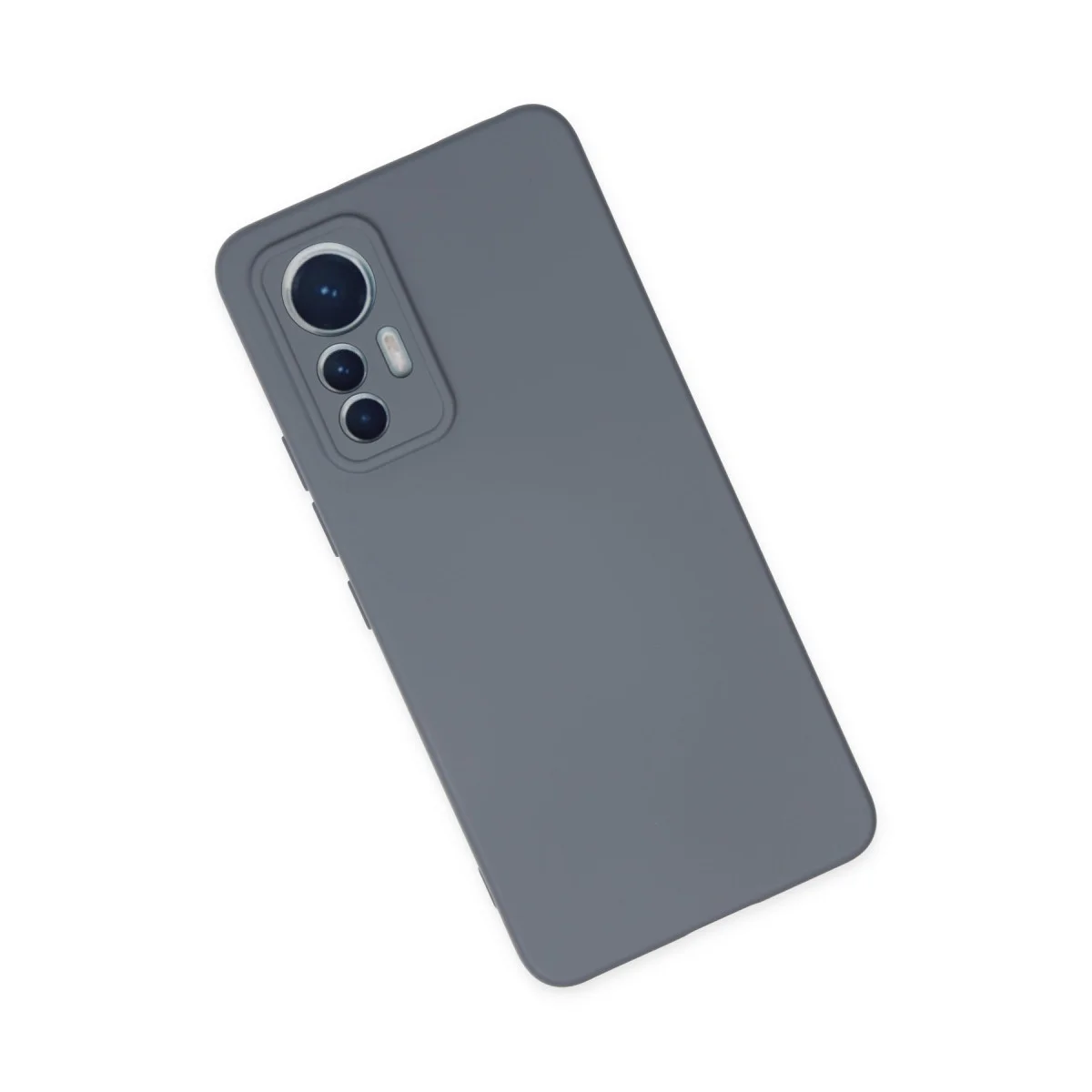 Mi 12 Lite Nano İçi Kadife Silikon Kılıf - Gri, Ultra Şık ve Tam Koruma Kılıfı