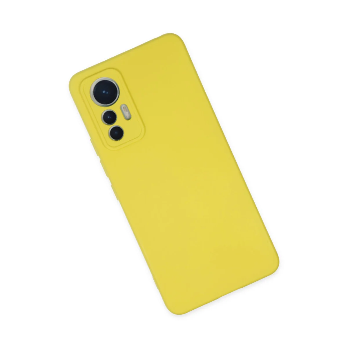 Mi 12 Lite Nano İçi Kadife Silikon Kılıf - Sarı (Yerli Üretim)