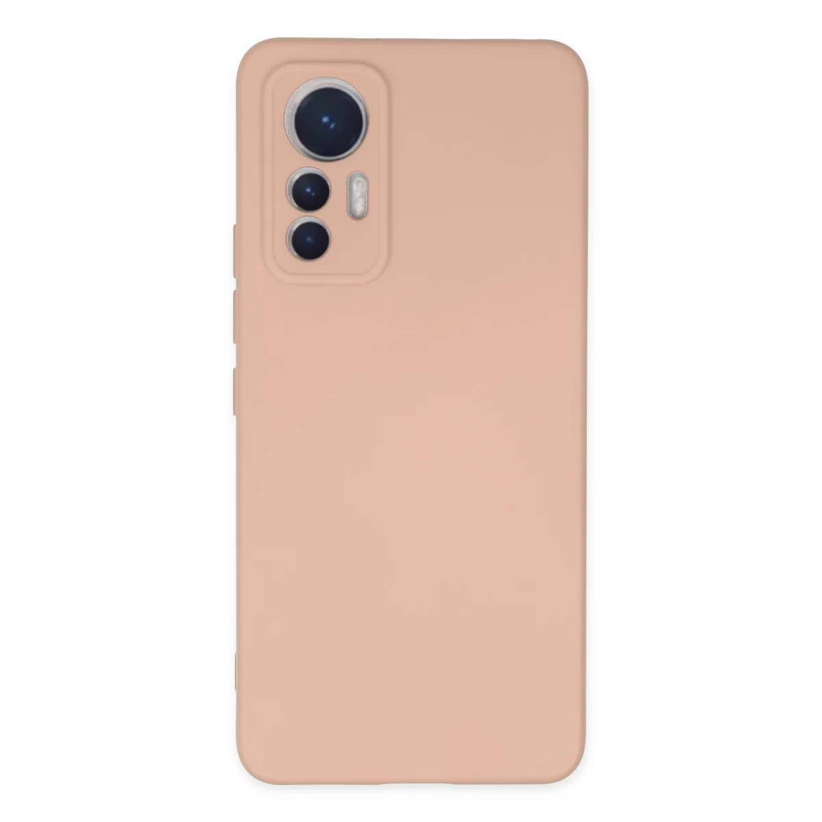 Mi 12 Lite Nano İçi Kadife Silikon Kılıf - Pudra