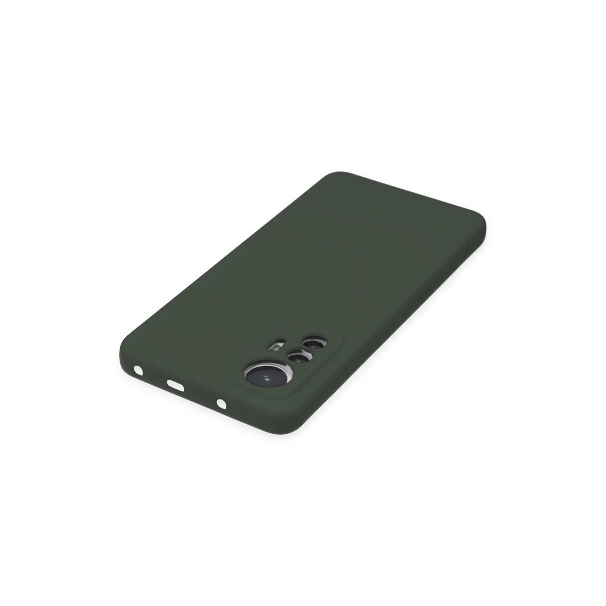 Mi 12 Lite Nano İçi Kadife Silikon Kılıf - Koyu Yeşil (Mükemmel Koruma)