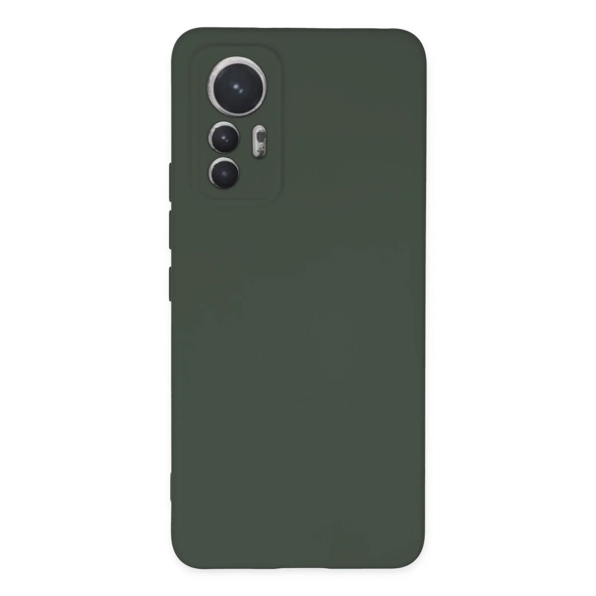 Mi 12 Lite Nano İçi Kadife Silikon Kılıf - Koyu Yeşil (Mükemmel Koruma)