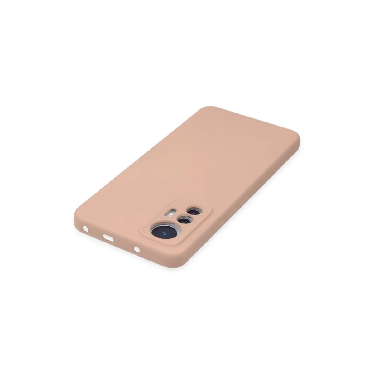 Mi 12 Lite Nano İçi Kadife Silikon Kılıf - Pudra