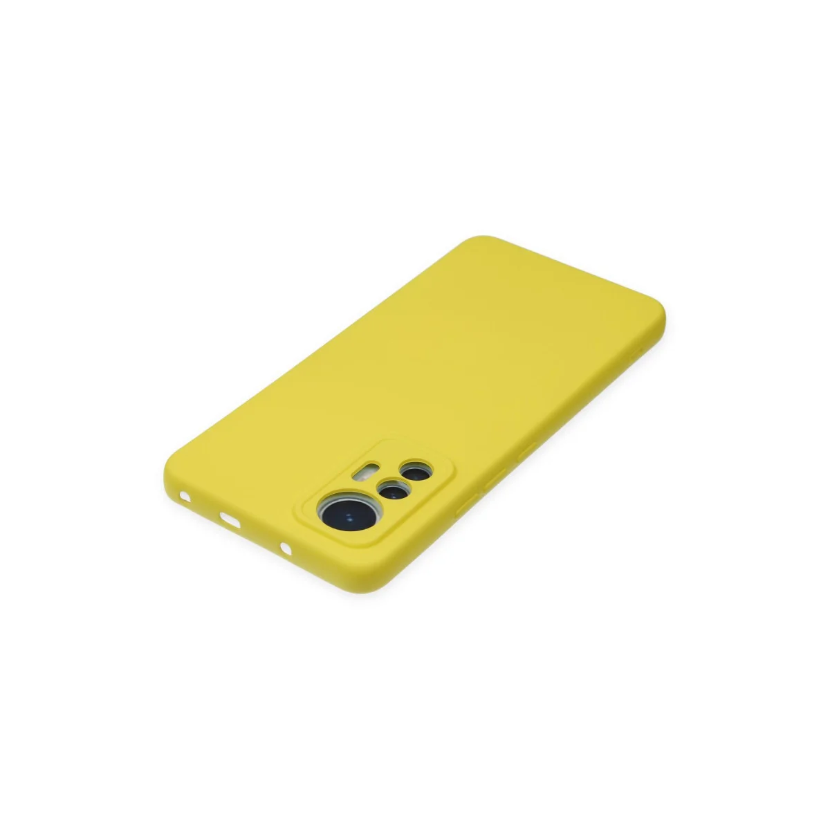 Mi 12 Lite Nano İçi Kadife Silikon Kılıf - Sarı (Yerli Üretim)