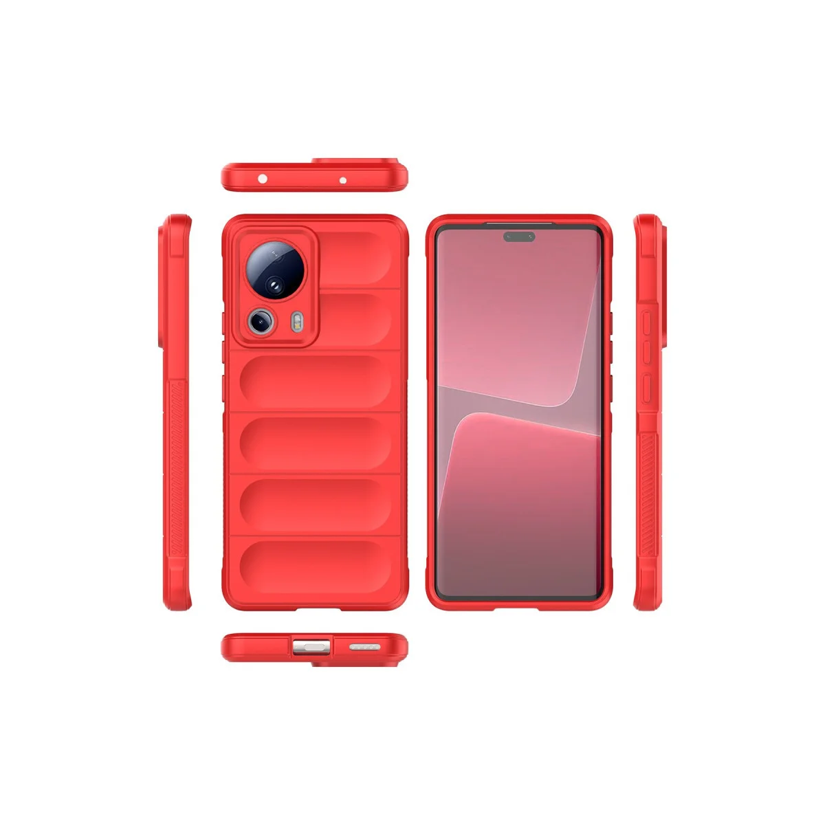 Mi 13 Lite Optimum Silikon Kılıf - Kırmızı, Çizilmelere Karşı Güçlü Koruma ve Yumuşak Tutuş