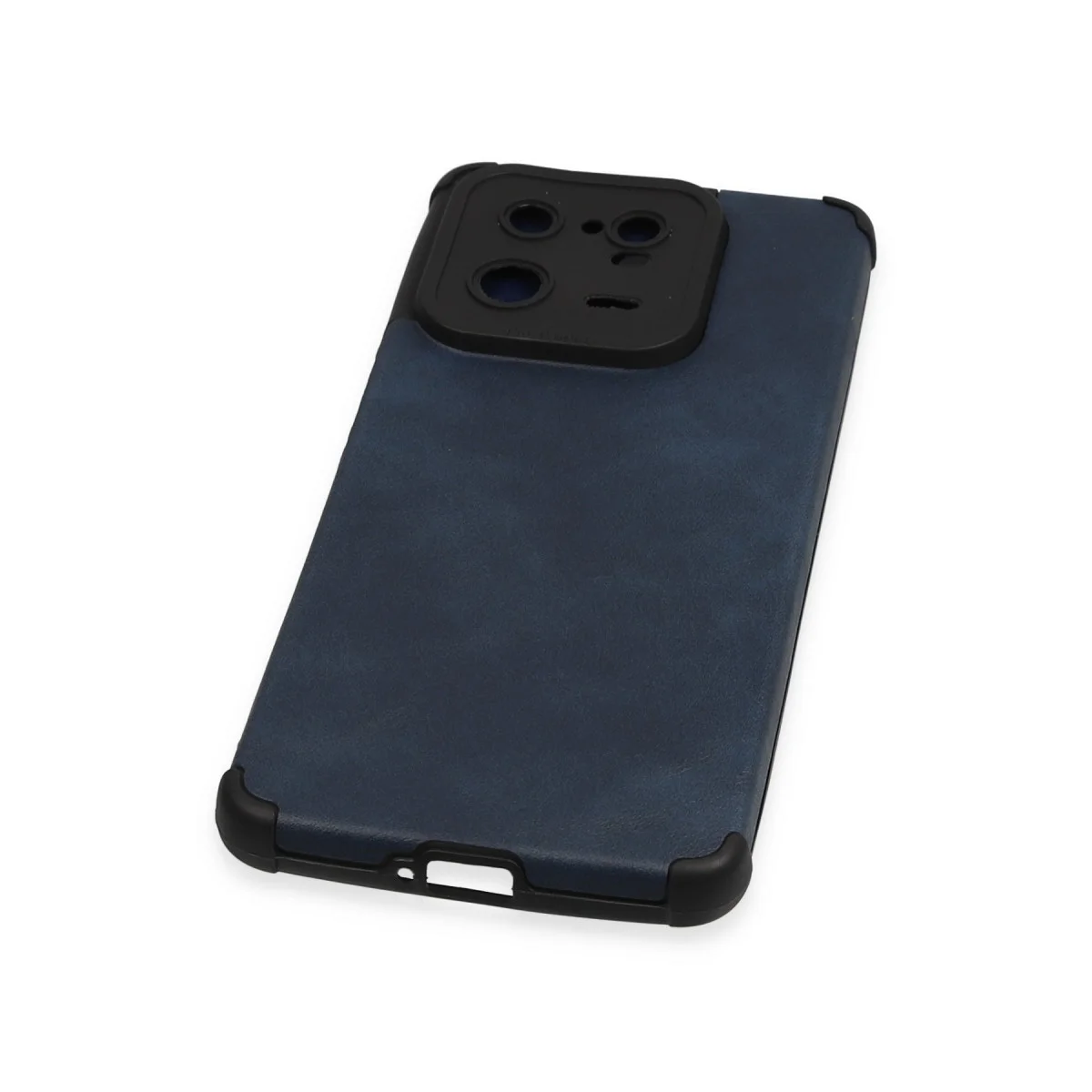 Mi 13 Pro Deri Silikon Kılıf - Lacivert - Yüksek Koruma ve Şıklık