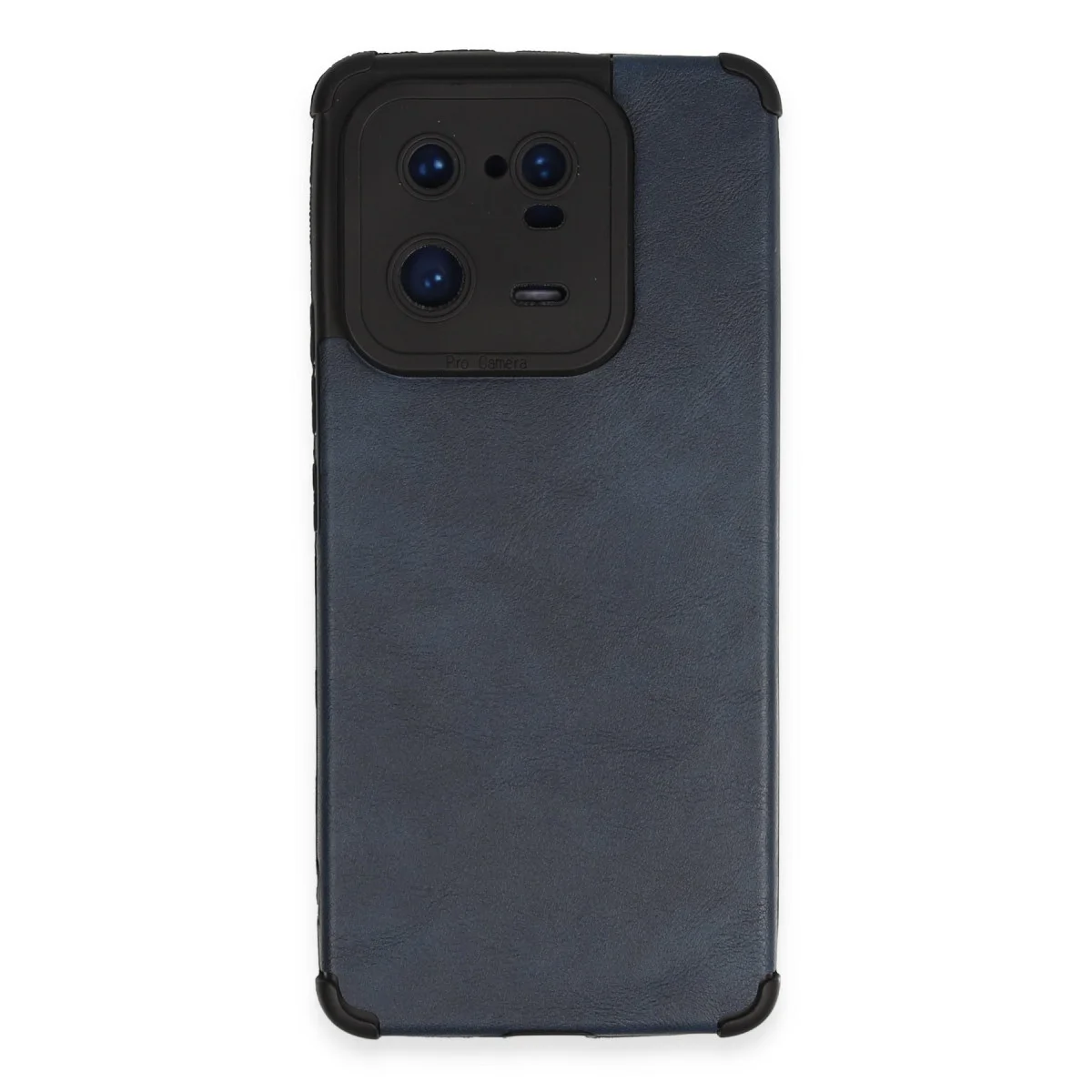 Mi 13 Pro Deri Silikon Kılıf - Lacivert - Yüksek Koruma ve Şıklık