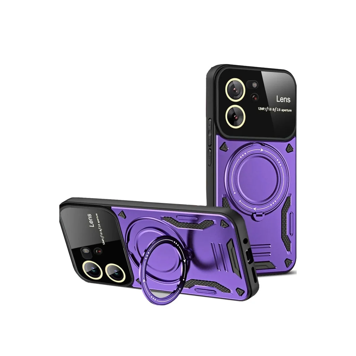 Mi 13T Pro Joy Lens Standlı Kılıf - Mor | 360° Döner ve 180° Katlanabilir