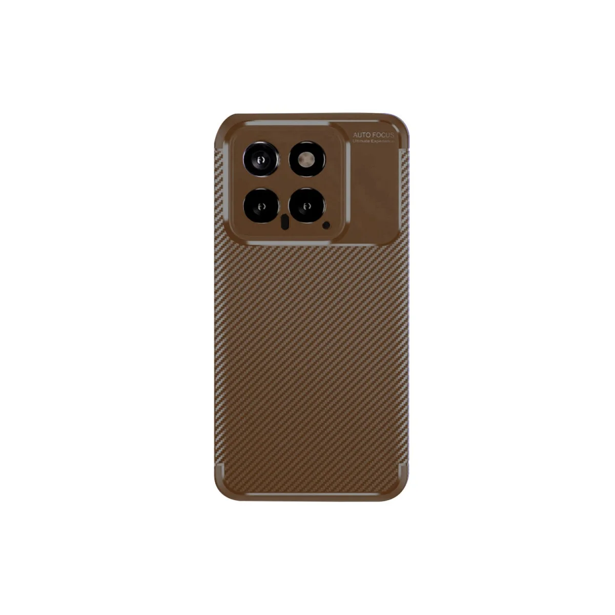 Mi 14T Karbon Fiber Kılıf - Kahverengi Auto Focus Korumak & Parmak İzi Önleyici