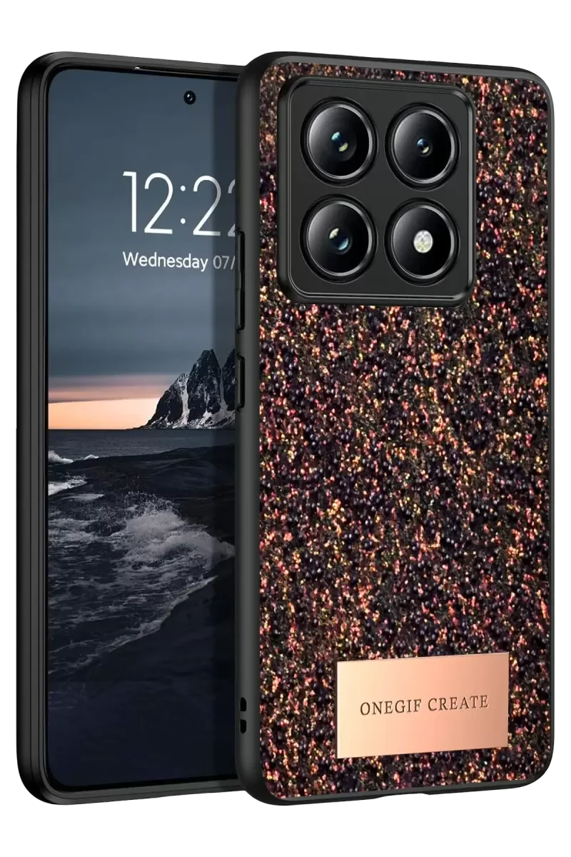 Mi 14T Pro ile Uyumlu Bright Simli Kapak - Derin Mor