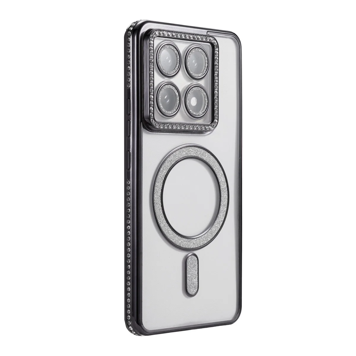 Mi 14T Pro Joke Simli Magneticsafe Kılıf - Siyah (Parlak Elmas Tasarım)